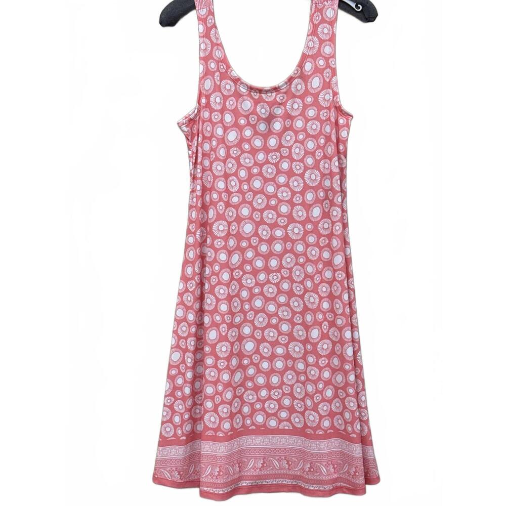 NEW FASHQUE women's skater dress in coral and white print
